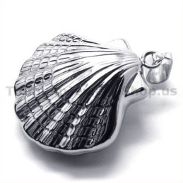 Shell Design Titanium Pendant - Free Chain