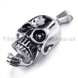 Pure Titanium Skull Design Pendant - Free Chain