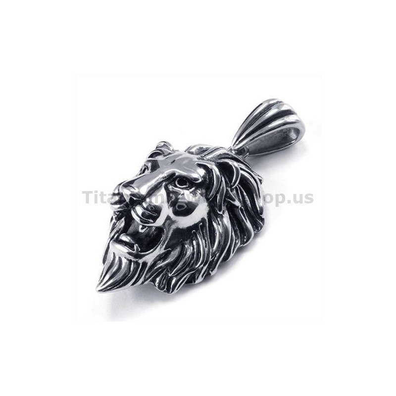 Titanium Lion Head Pendant - Free Chain Titanium Lion Head Pendant - Free Chain