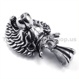 Titanium Lion King Head Pendant - Free Chain