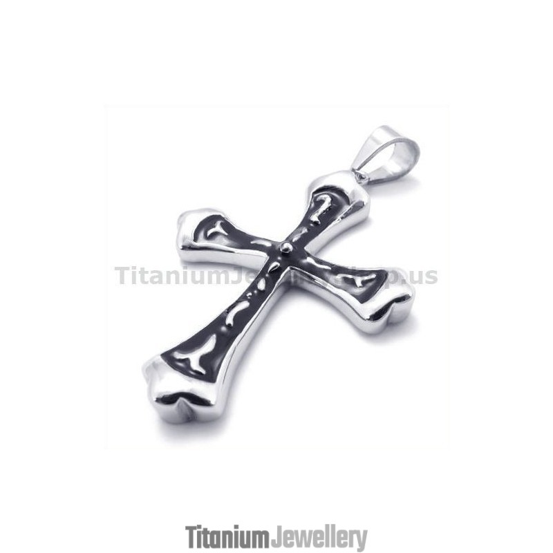 Black Titanium Cross Pendant - Free Chain Black Titanium Cross Pendant - Free Chain