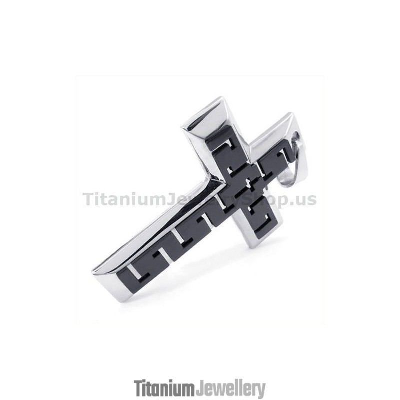 Black Titanium Cross Pendant - Free Chain Black Titanium Cross Pendant - Free Chain