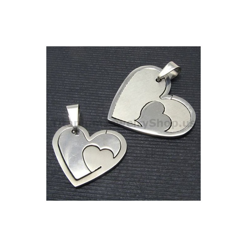 Matching Set Sweetheart Titanium Lovers Pendants-Free Chains Matching Set Sweetheart Titanium Lovers Pendants-Free Chains