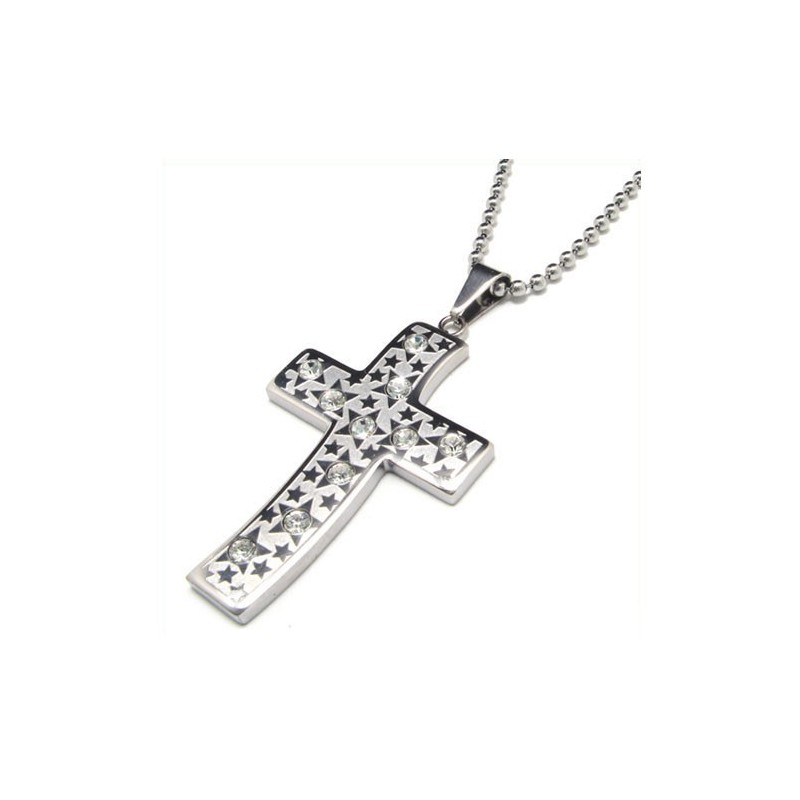 Titanium Diamond Cross Necklace Pendant For Men Titanium Diamond Cross Necklace Pendant For Men