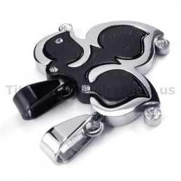 Maple Leaf Titanium Lovers Pendants With Diamonds-Free Chains