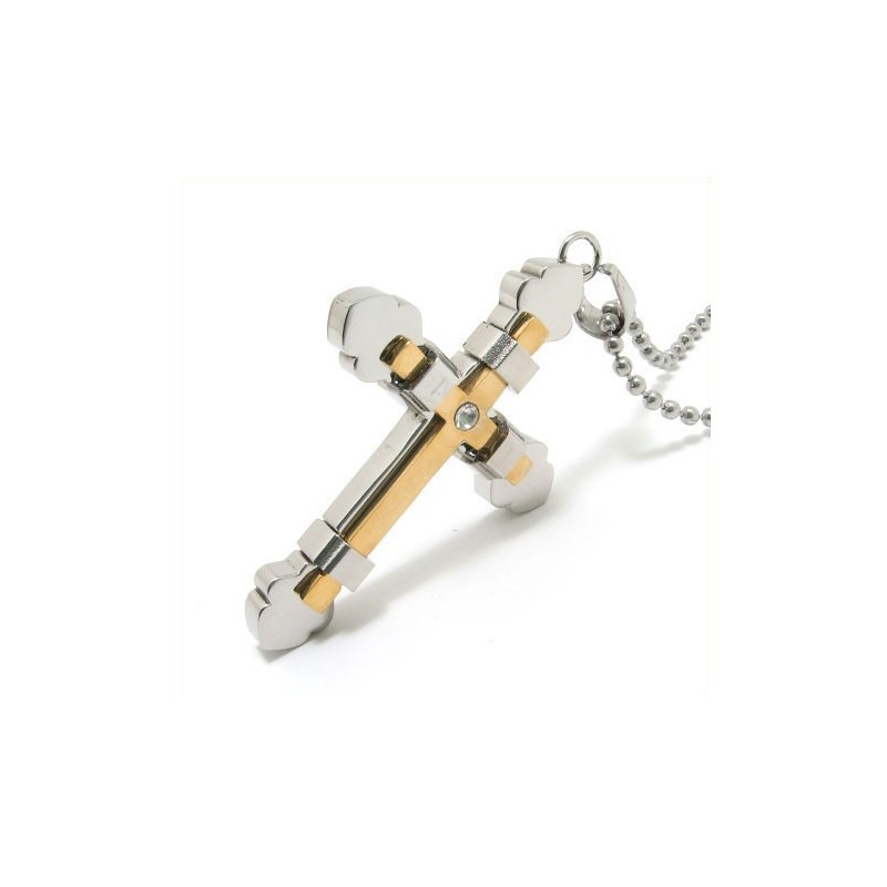 Men's Pure Titanium Cross Necklace Pendant Chain (New)