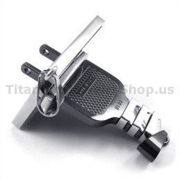 Socket And Plug Black Titanium Lovers Pendants-Free Chains