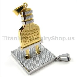 Socket And Plug Gloden Titanium Lovers Pendants-Free Chains