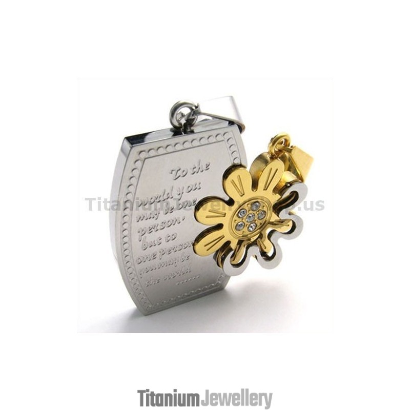Gloden Titanium Lovers Pendants-Free Chains