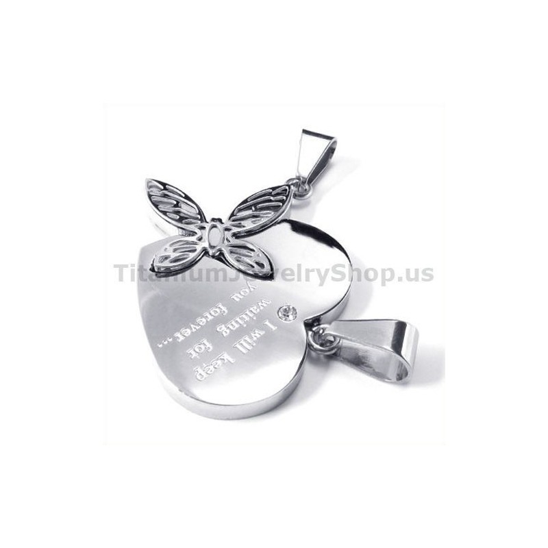I Will Keeping Waiting For You ForeverTitanium Lovers Pendants-Free Chains I Will Keeping Waiting For You ForeverTitanium Lovers Pendants-Free Chains