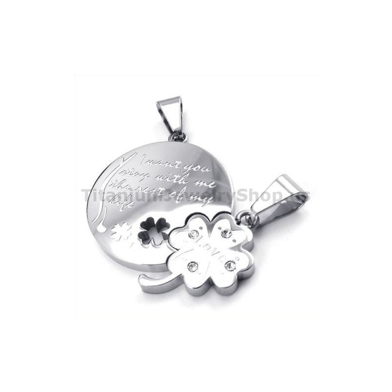Four Leaves Clover Titanium Lovers Pendants-Free Chains Four Leaves Clover Titanium Lovers Pendants-Free Chains