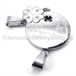Four Leaves Clover Titanium Lovers Pendants-Free Chains