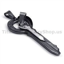Black Titanium Lovers Key Pendants-Free Chains