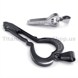 Black Titanium Lovers Key Pendants-Free Chains