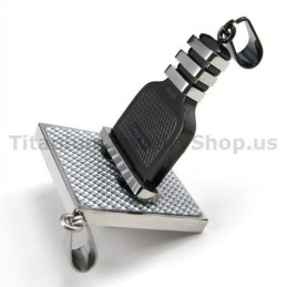 Socket And Plug Titanium Lovers Pendants-Free Chains