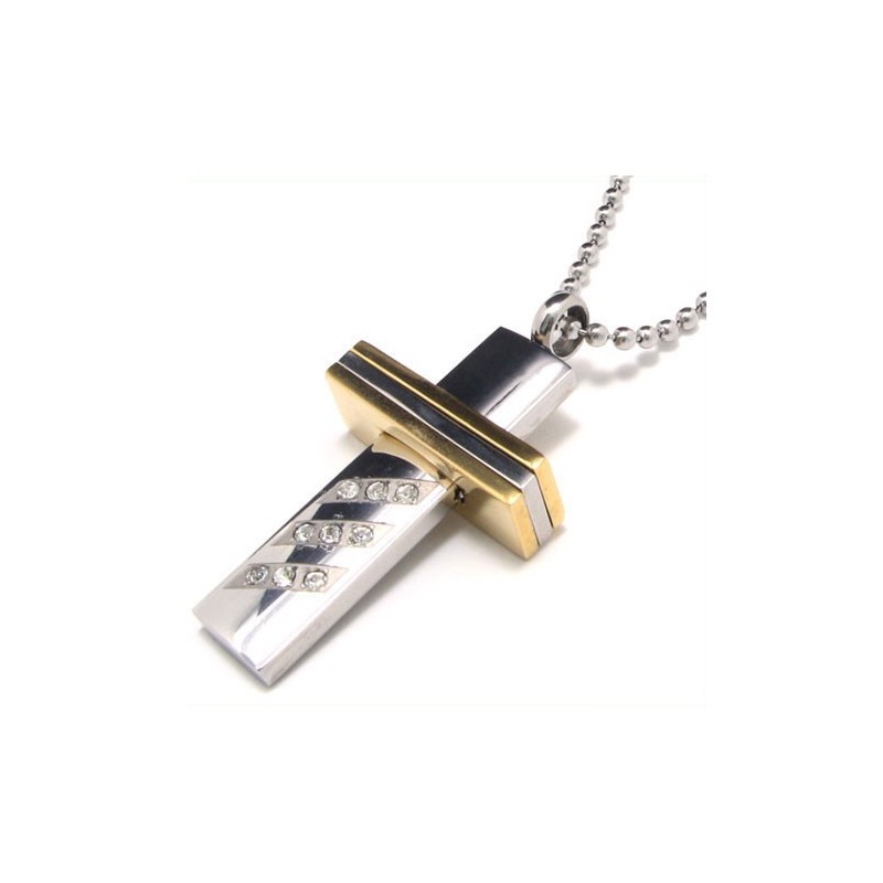 Men's Pure Titanium Cross Necklace Pendant Chain (New)