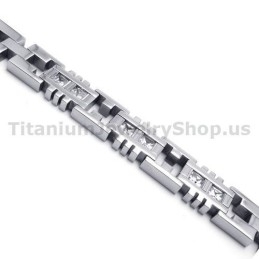 Mens Titanium Bracelet With Diamonds