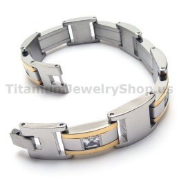 Mens Titanium Bracelet With Diamonds