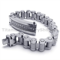 Mens Titanium Bracelet With Diamonds