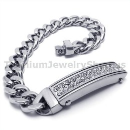 Mens Titanium Bracelet With Diamonds