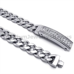 Mens Titanium Bracelet With Diamonds
