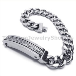 Mens Titanium Bracelet With Diamonds