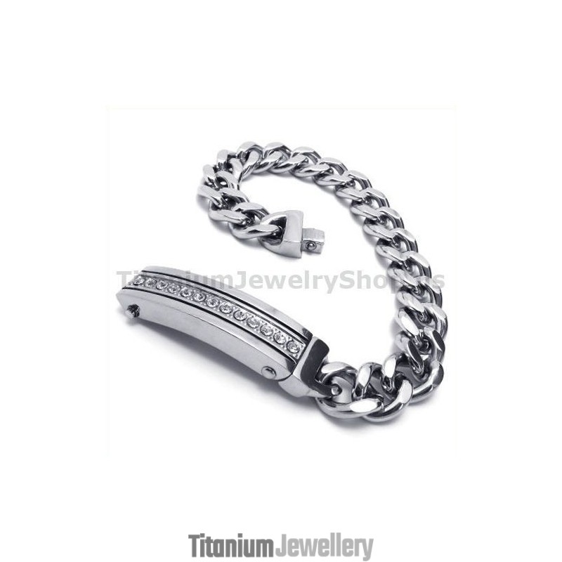 Mens Titanium Bracelet With Diamonds
