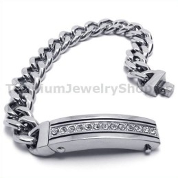 Mens Titanium Bracelet With Diamonds