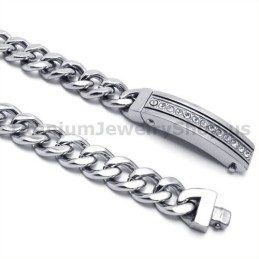 Mens Titanium Bracelet With Diamonds