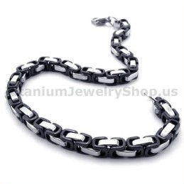 Mens Black Titanium Bracelet