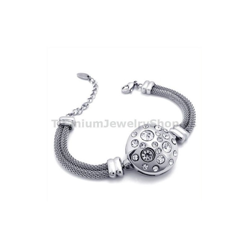 Womens Titanium Bracelet With Diamonds