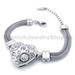Womens Titanium Bracelet With Diamonds