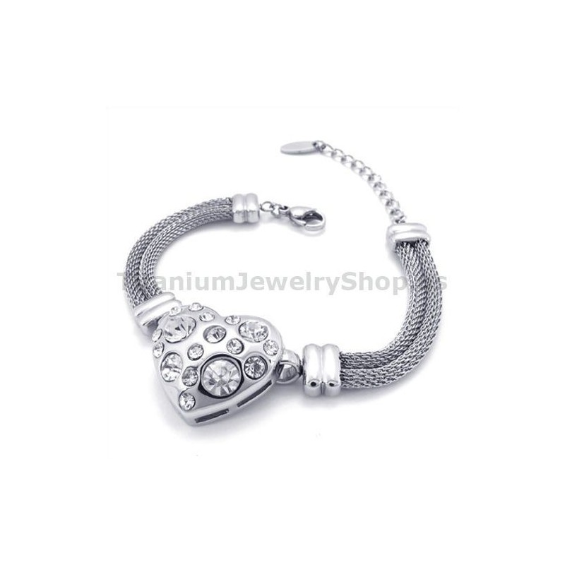 Womens Titanium Bracelet With Diamonds