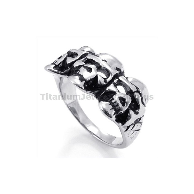 Three Skull Titanium Ring Three Skull Titanium Ring