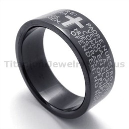 Cross Black Titanium Ring