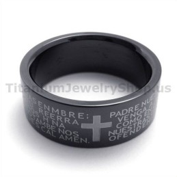 Cross Black Titanium Ring
