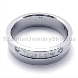 True Love Titanium Ring With Diamond