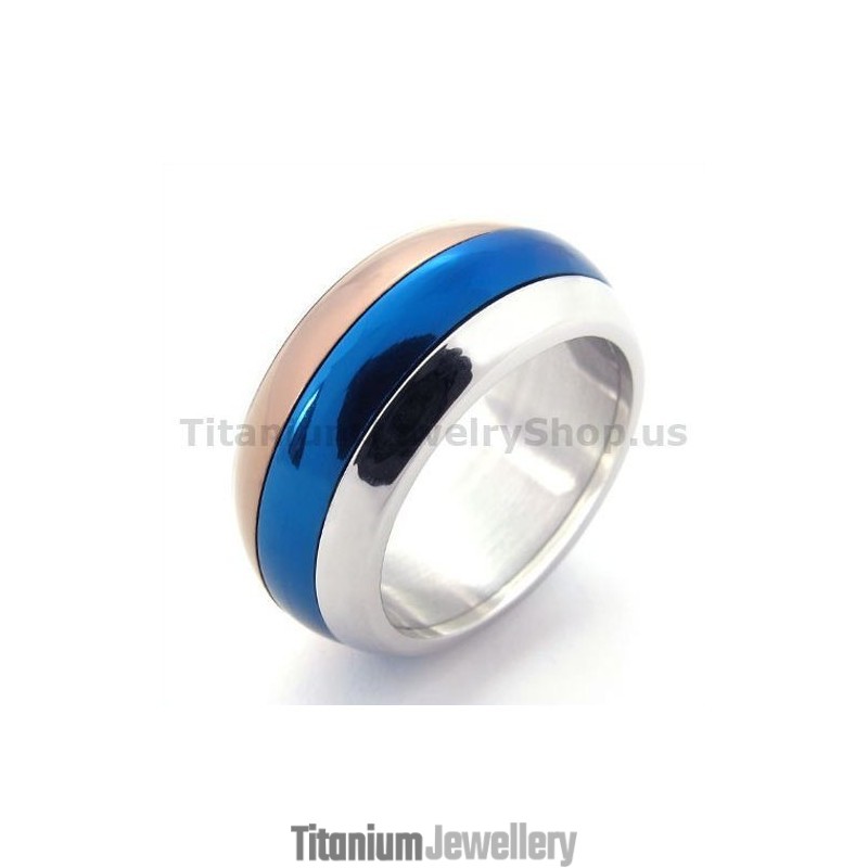 Three Colors Titanium Ring