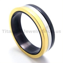 Three Colors Titanium Ring
