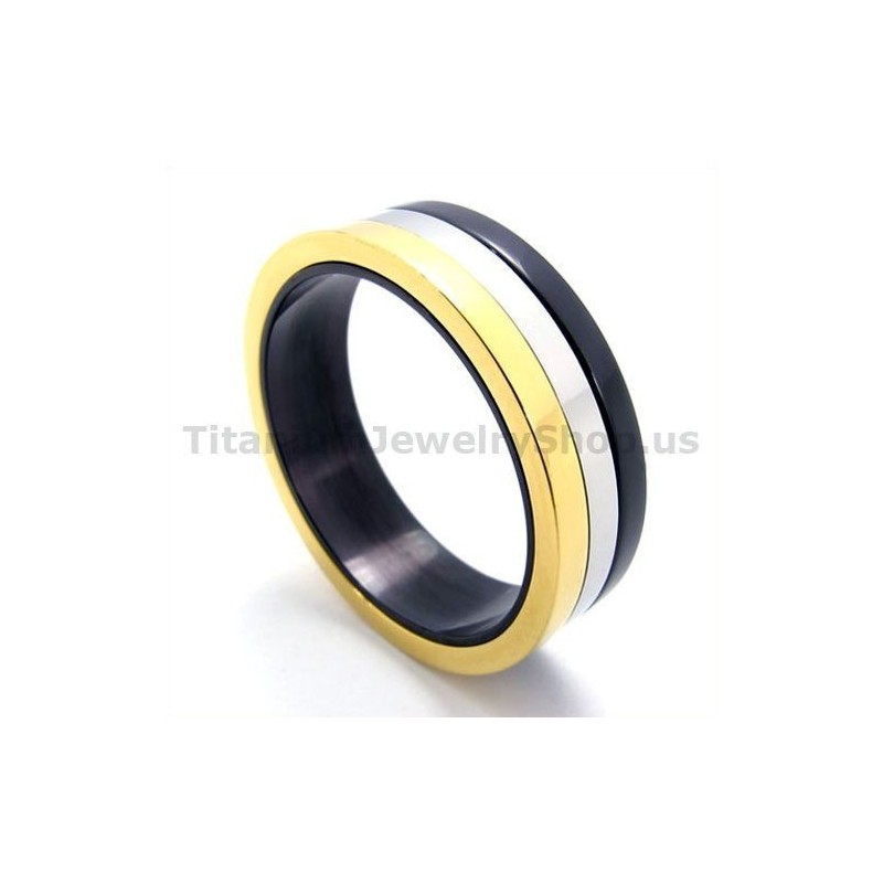 Three Colors Titanium Ring