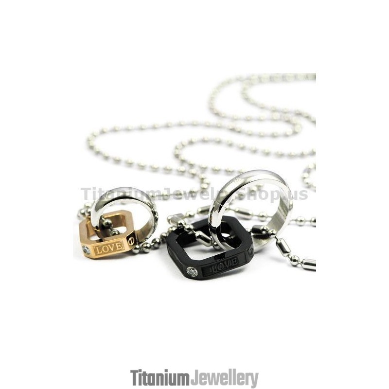 Lovers Titanium Pendants With Diamonds Valentine'S Day Gifts - Free Chains Lovers Titanium Pendants With Diamonds Valentine'S Day Gifts - Free Chains