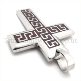 Coffee Fashion Men Titanium Cross Pendant