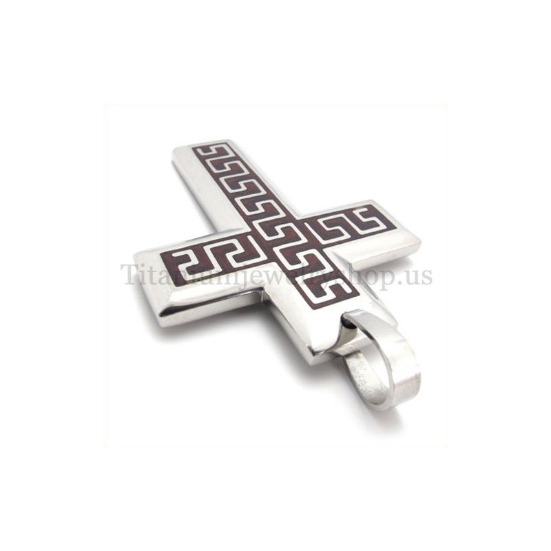 Coffee Fashion Men Titanium Cross Pendant Coffee Fashion Men Titanium Cross Pendant