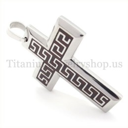 Coffee Fashion Men Titanium Cross Pendant