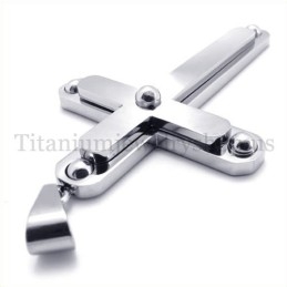 Two Layers With Diamond Fashion Titanium Cross Pendant