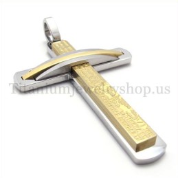 Two Layers Gold Fashion Titanium Cross Pendant