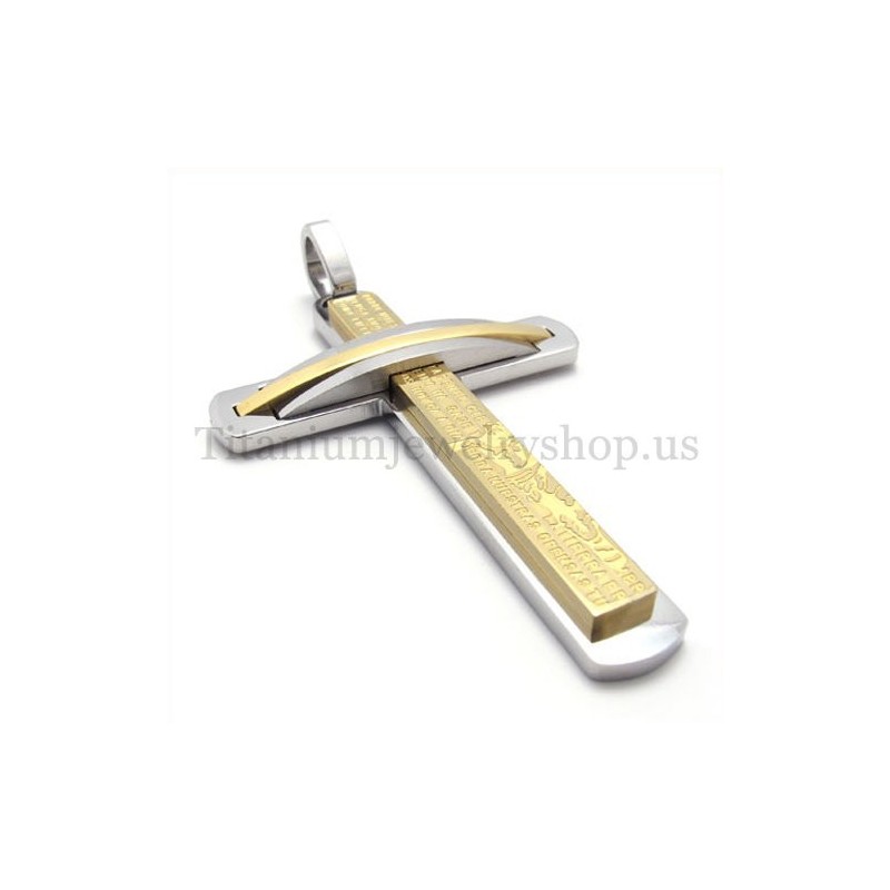 Two Layers Gold Fashion Titanium Cross Pendant Two Layers Gold Fashion Titanium Cross Pendant