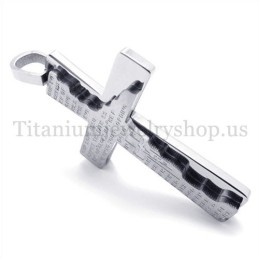 Bible Two Layers Fashion Titanium Cross Pendant