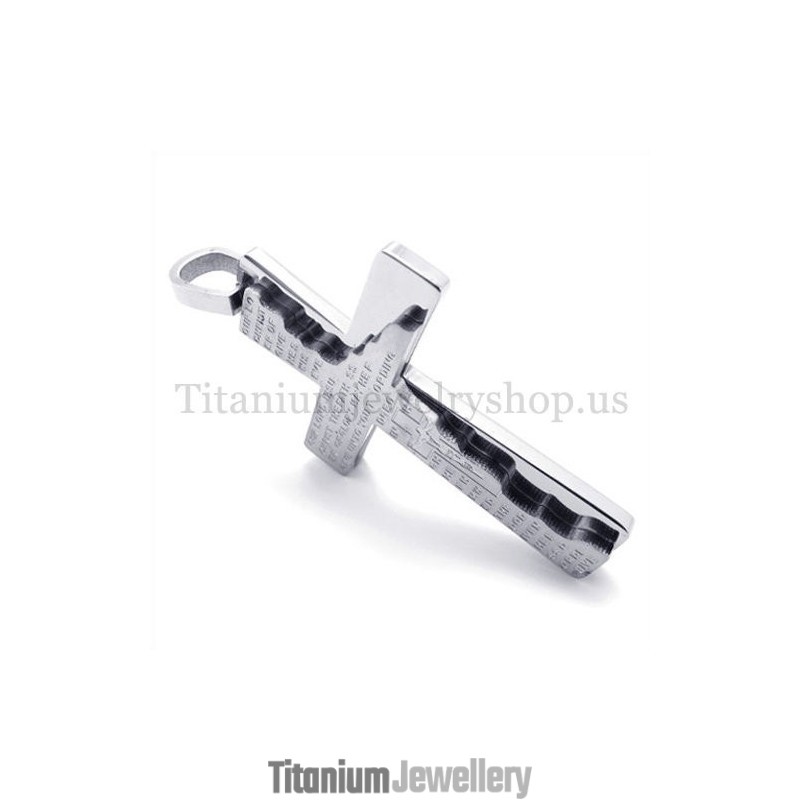 Bible Two Layers Fashion Titanium Cross Pendant