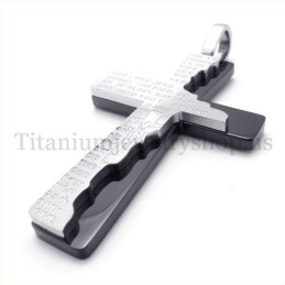 Black Bible Two Layers Fashion Titanium Cross Pendant